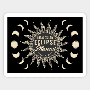 Total Solar Eclipse Missouri USA April 2024 Magnet